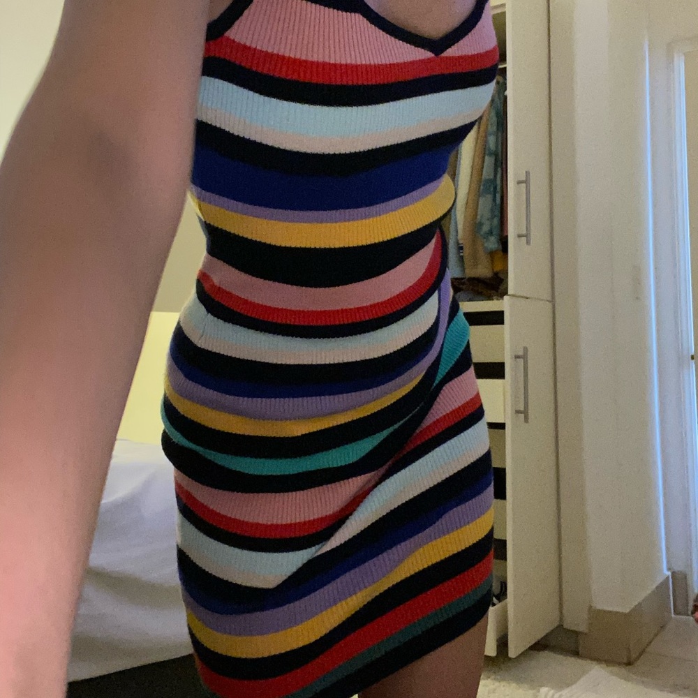 Strip Colorful spaghetti strap dress